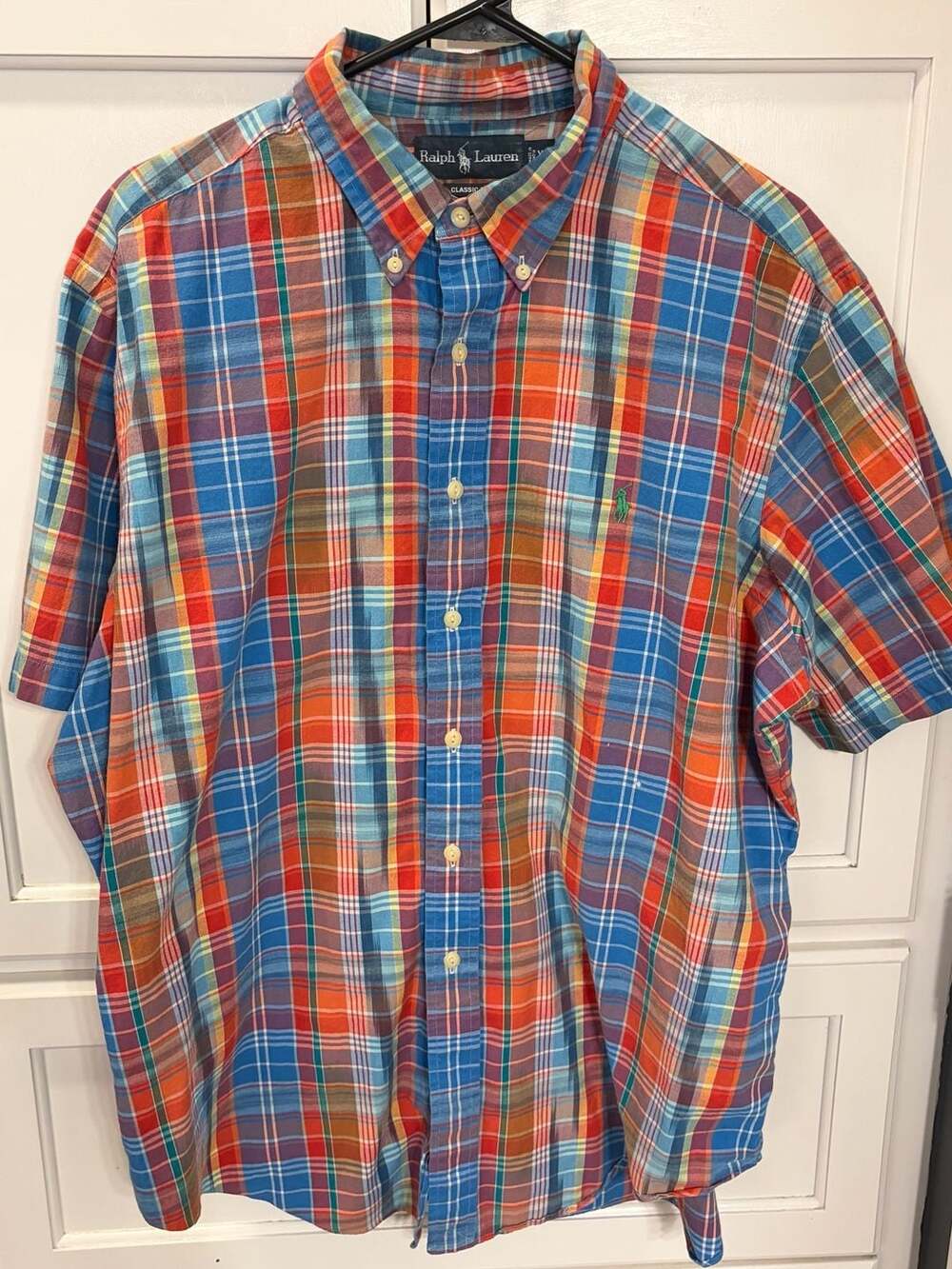 Ralph Lauren Classic Fit Plaid Shirt Size XL Multi-Color Short Sleeve